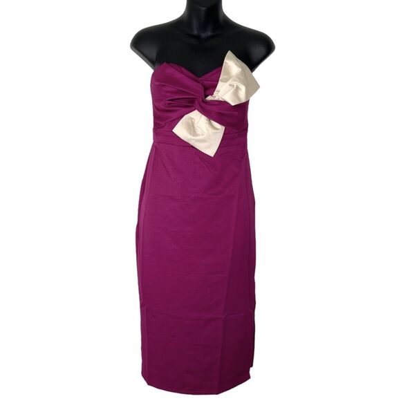 NEW Anthropologie Lulumari Strapless Tie Bow Dress Women's Medium Retro Hoco - Picture 12 of 12